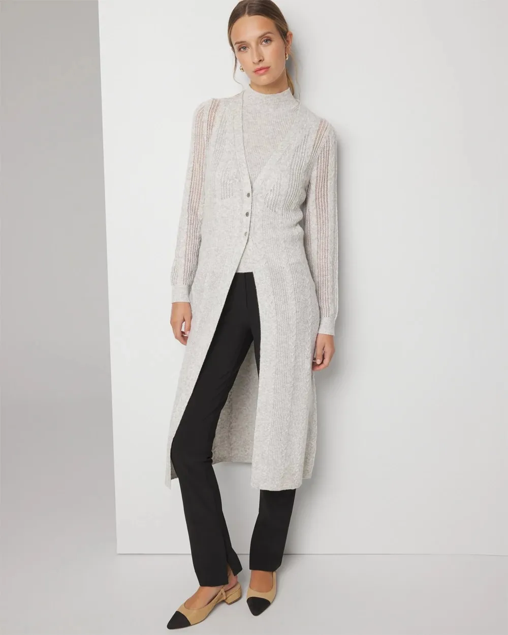 Duster Cable Stitch Sweater