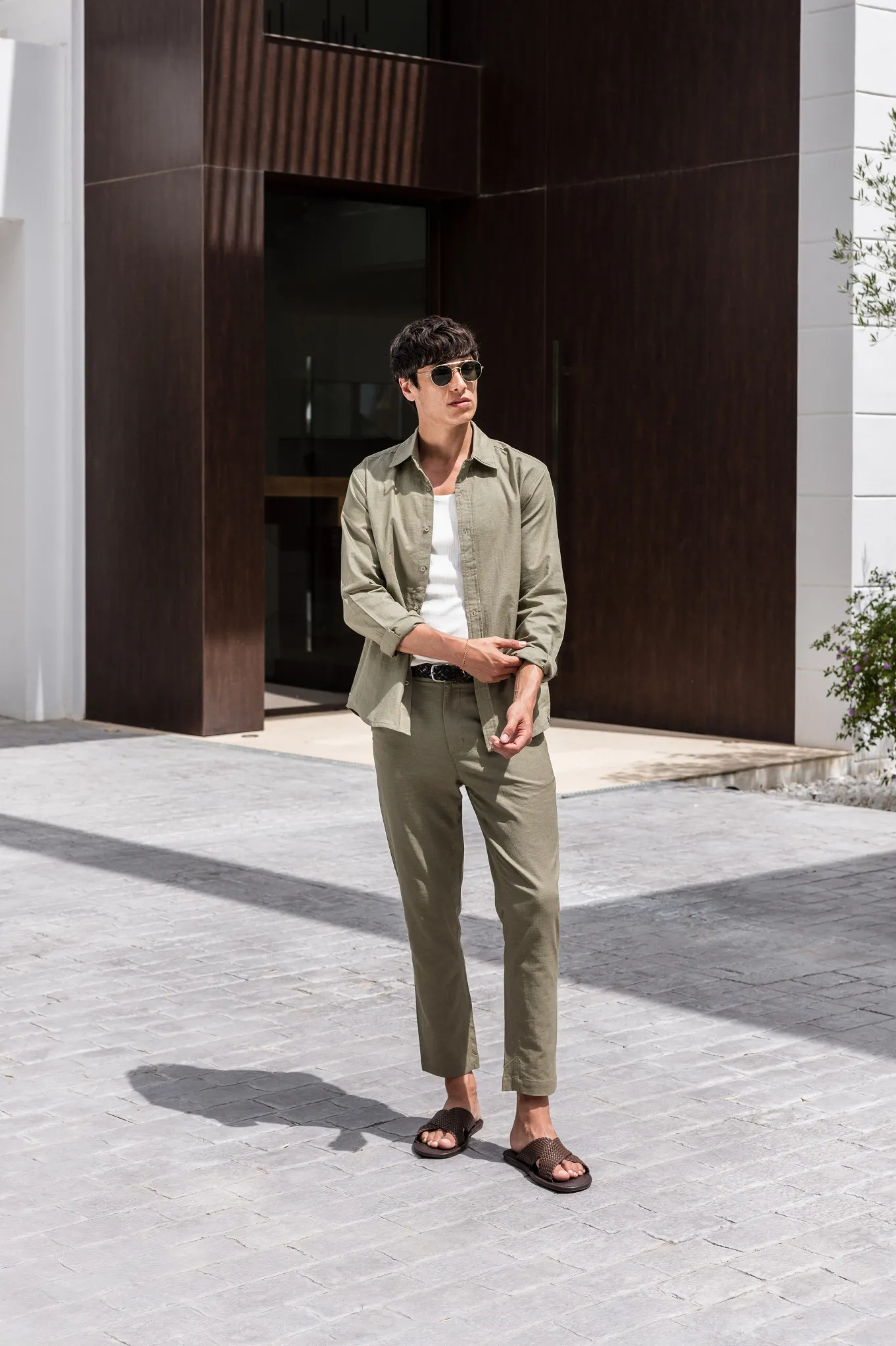 Capo Olive LINEN Pant