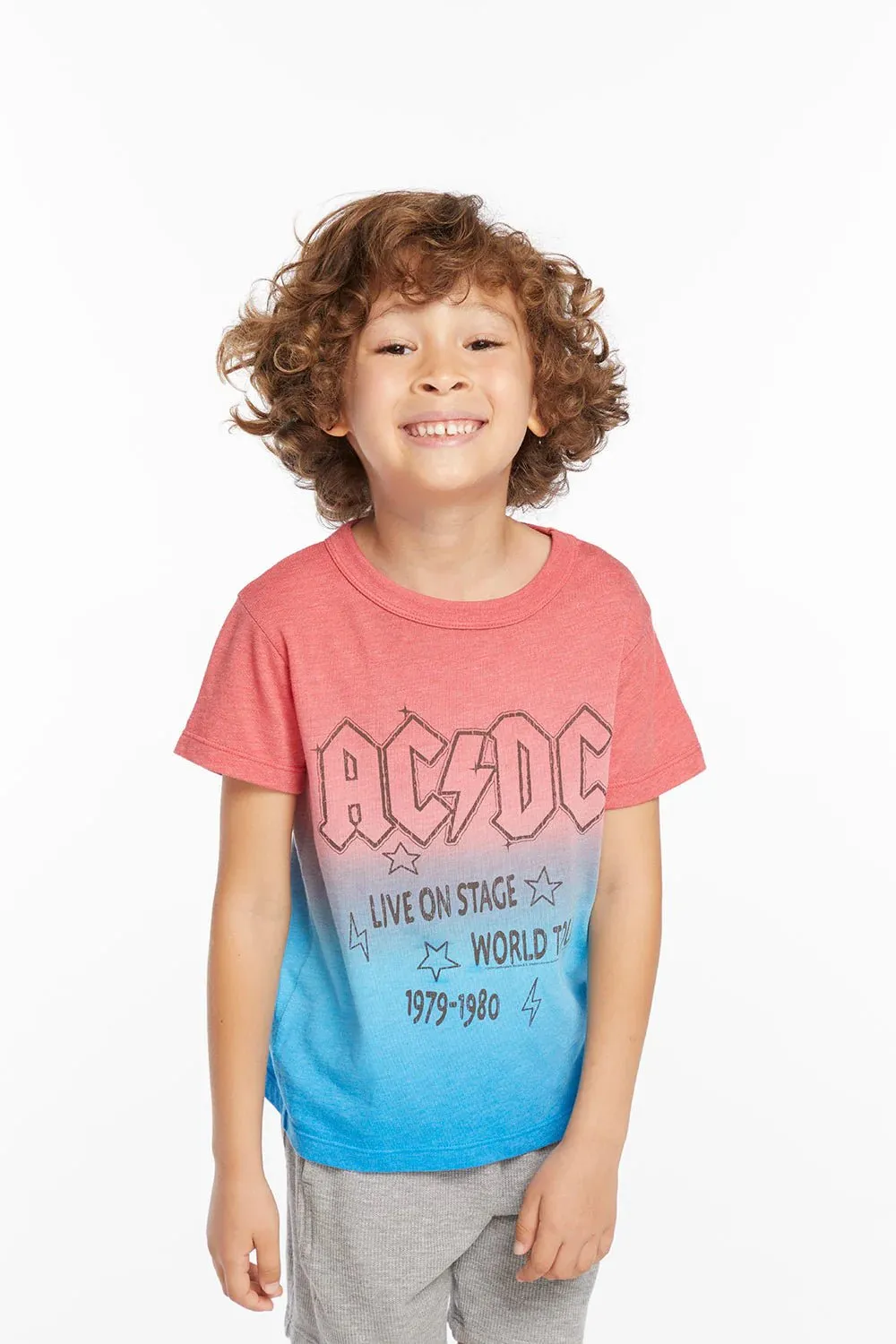 Chaser Kids ACDC Live on Stage T-Shirt Red Blue Dip Dye