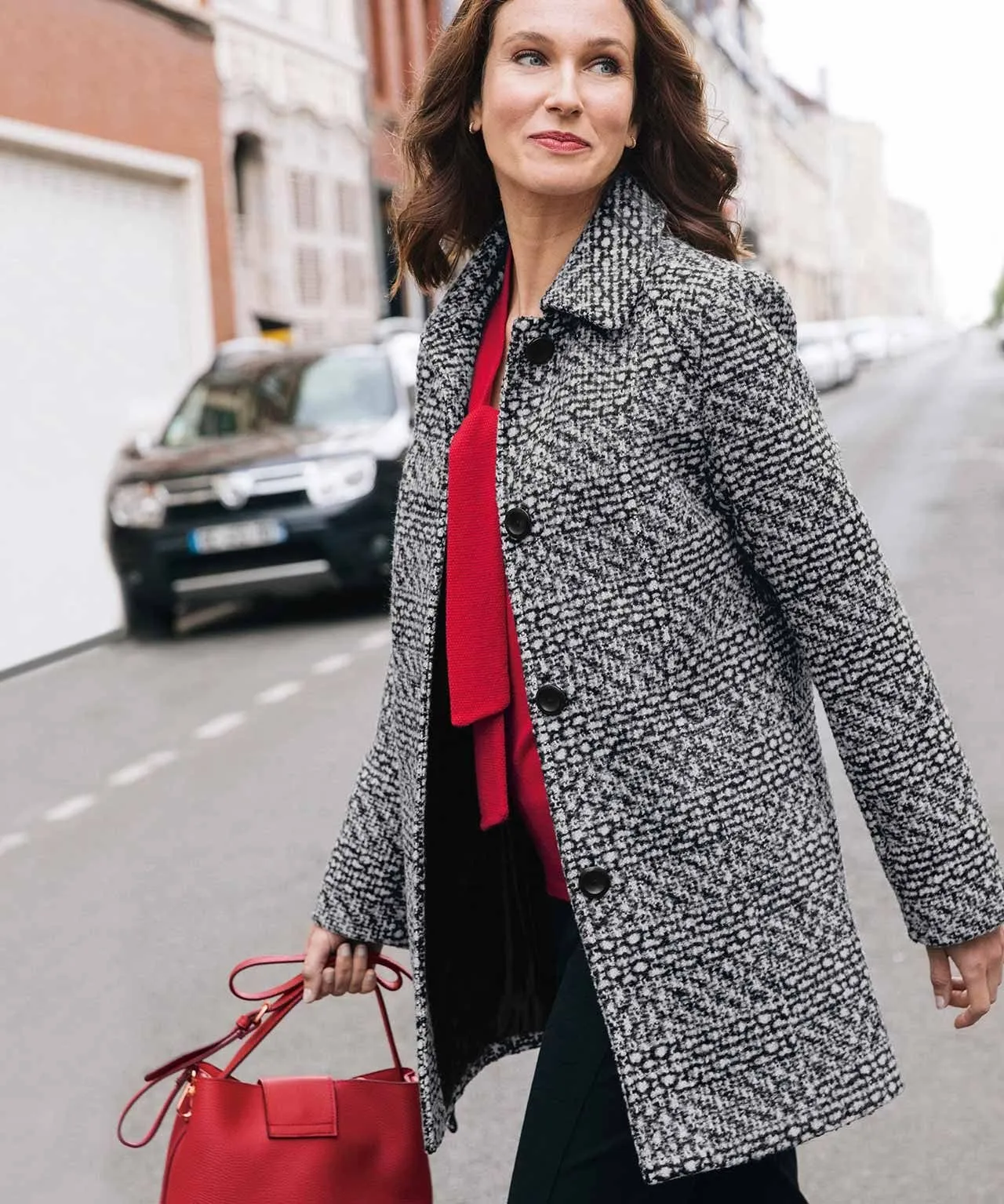 Stylish Checkered Coat