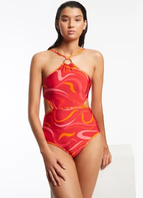 Cherry High Neck One Piece Swimsuit - Vortici