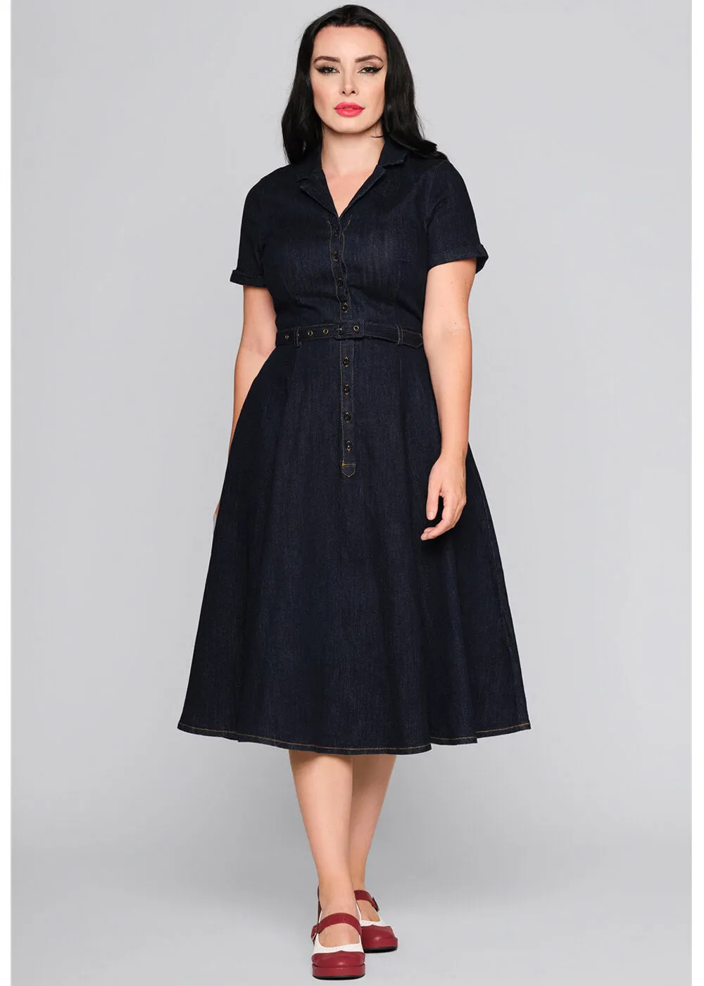 Navy Collectif Caterina Denim 50's Swing Dress