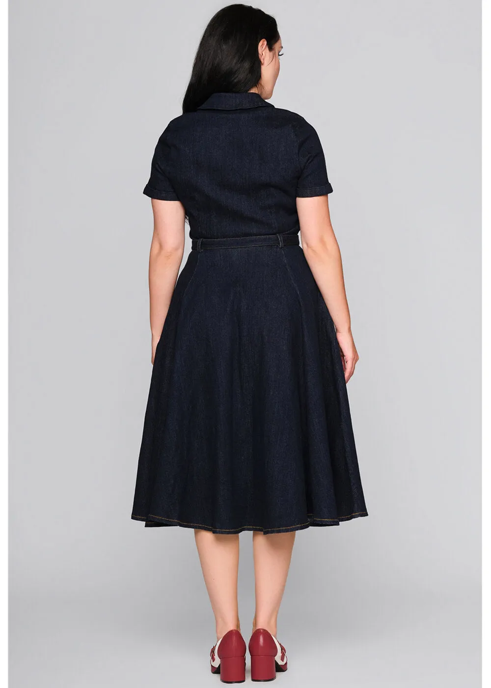 Navy Collectif Caterina Denim 50's Swing Dress