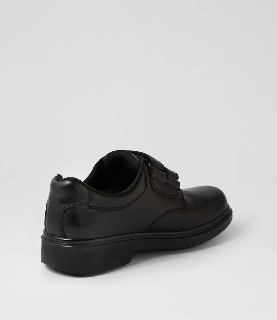 COLORADO Roar Jnr Adj D Black Leather Flat Shoes