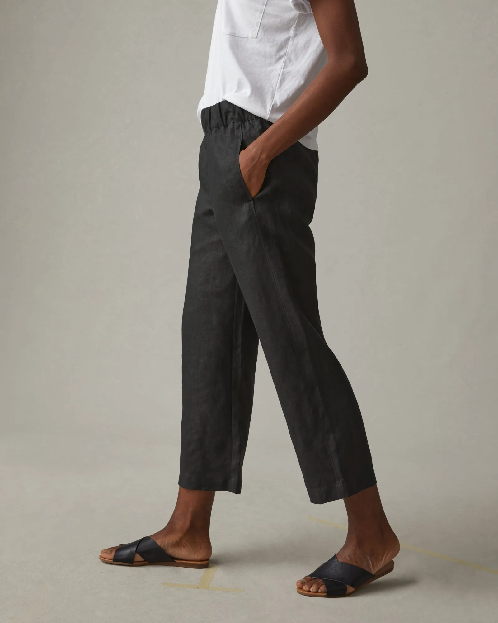 Comfortable Linen Trousers - Meteorite