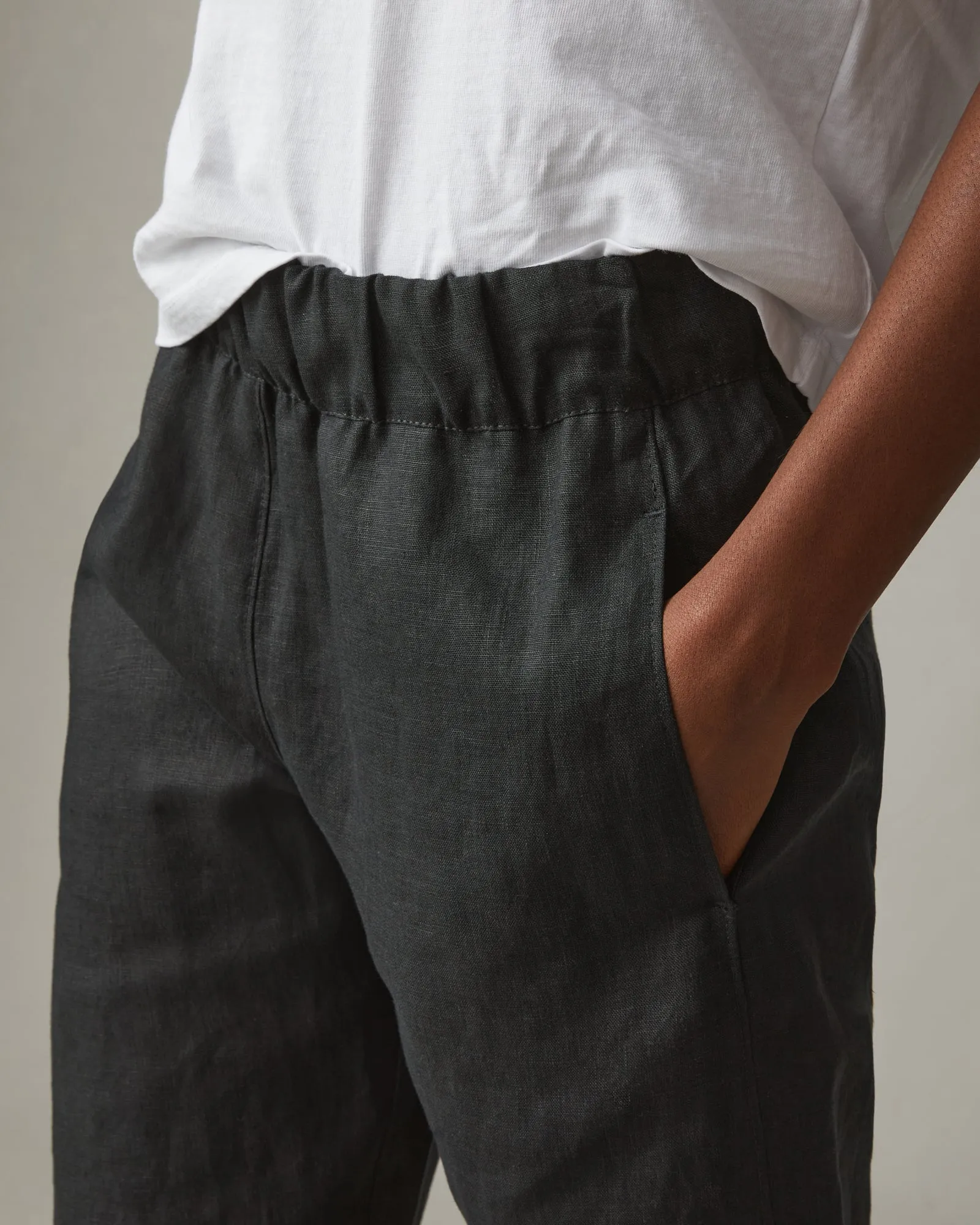 Comfortable Linen Trousers - Meteorite