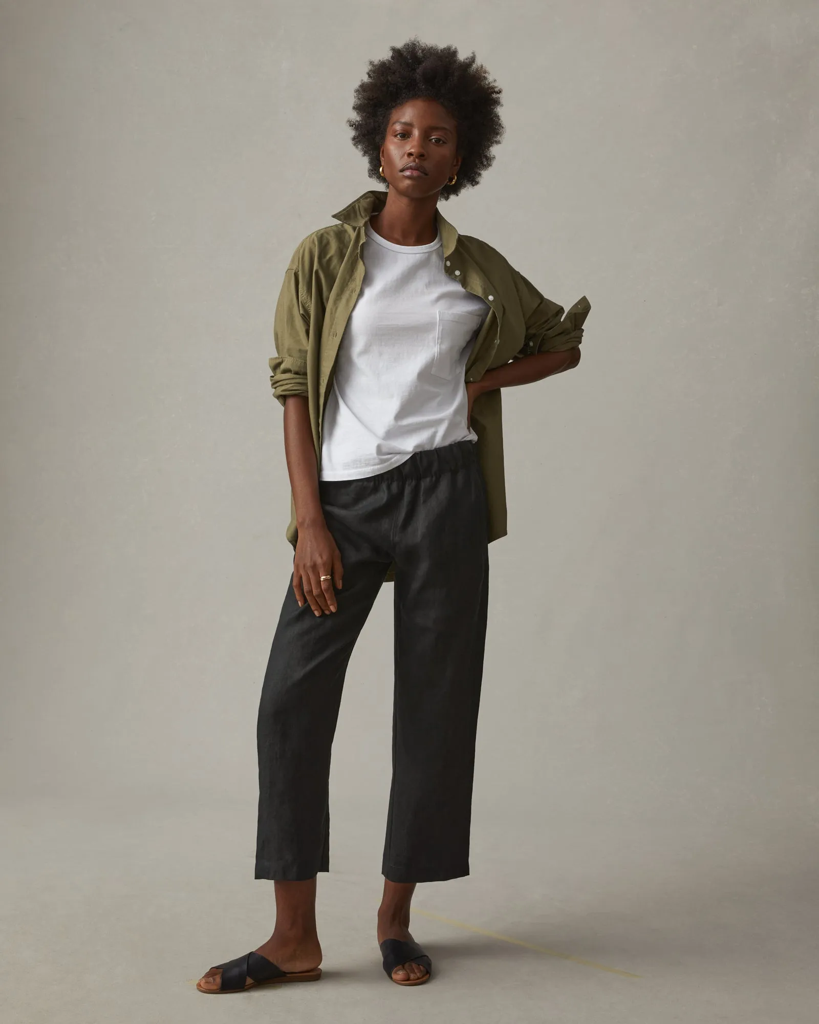 Comfortable Linen Trousers - Meteorite