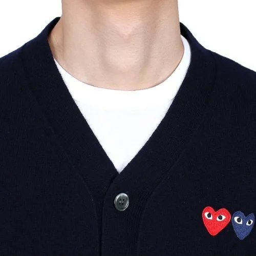 COMME des GARCONS Heart Wool Cardigans with Logo Designers