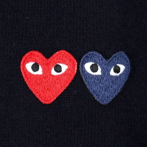 COMME des GARCONS Heart Wool Cardigans with Logo Designers