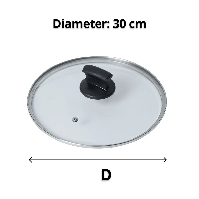 Connoisseur Transparent Glass Lid for 30cm Pan Frypan Pot 300mm 8 Pack Bulk