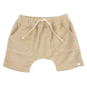 Cotton Terry Boys Pocket Shorts - Sand