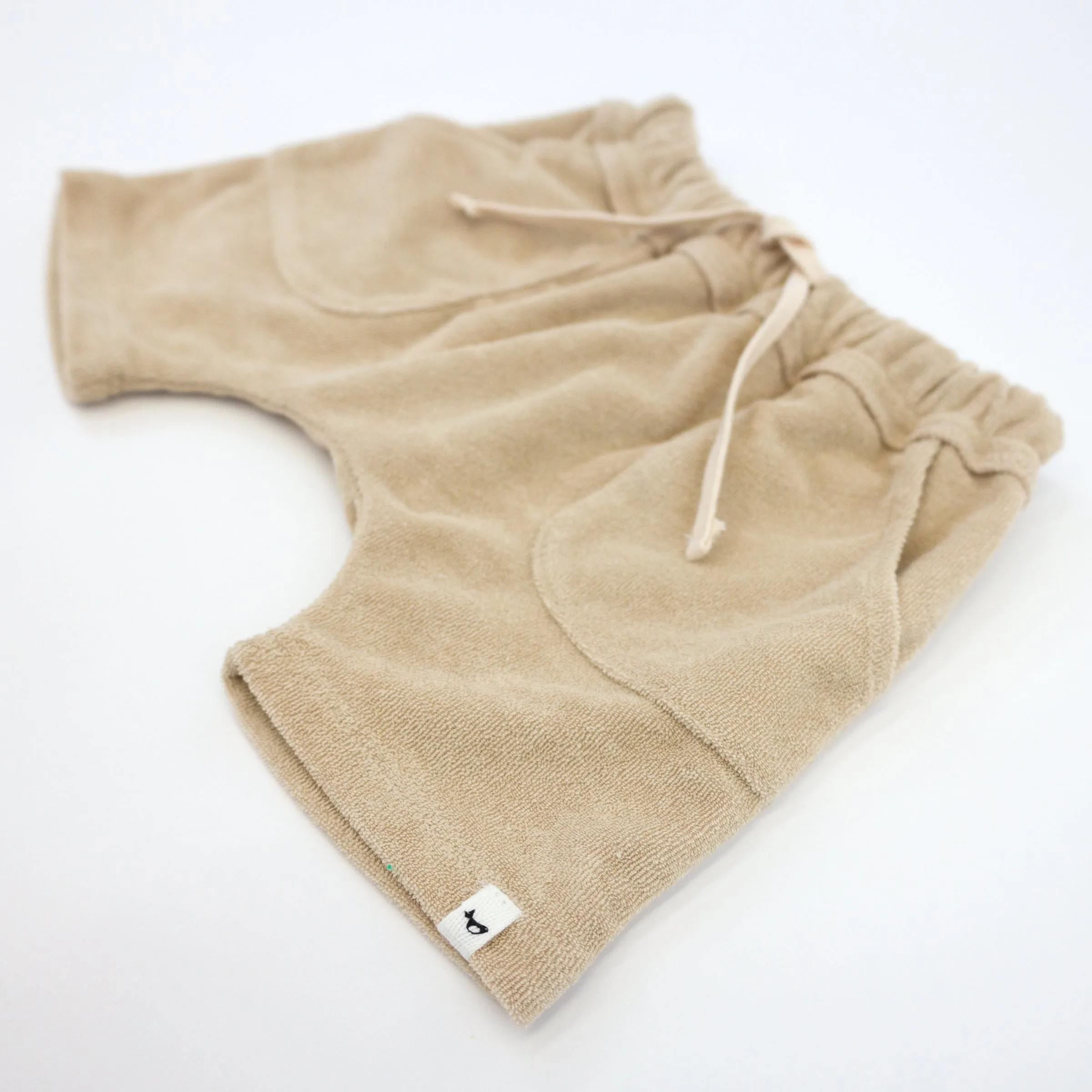 Cotton Terry Boys Pocket Shorts - Sand