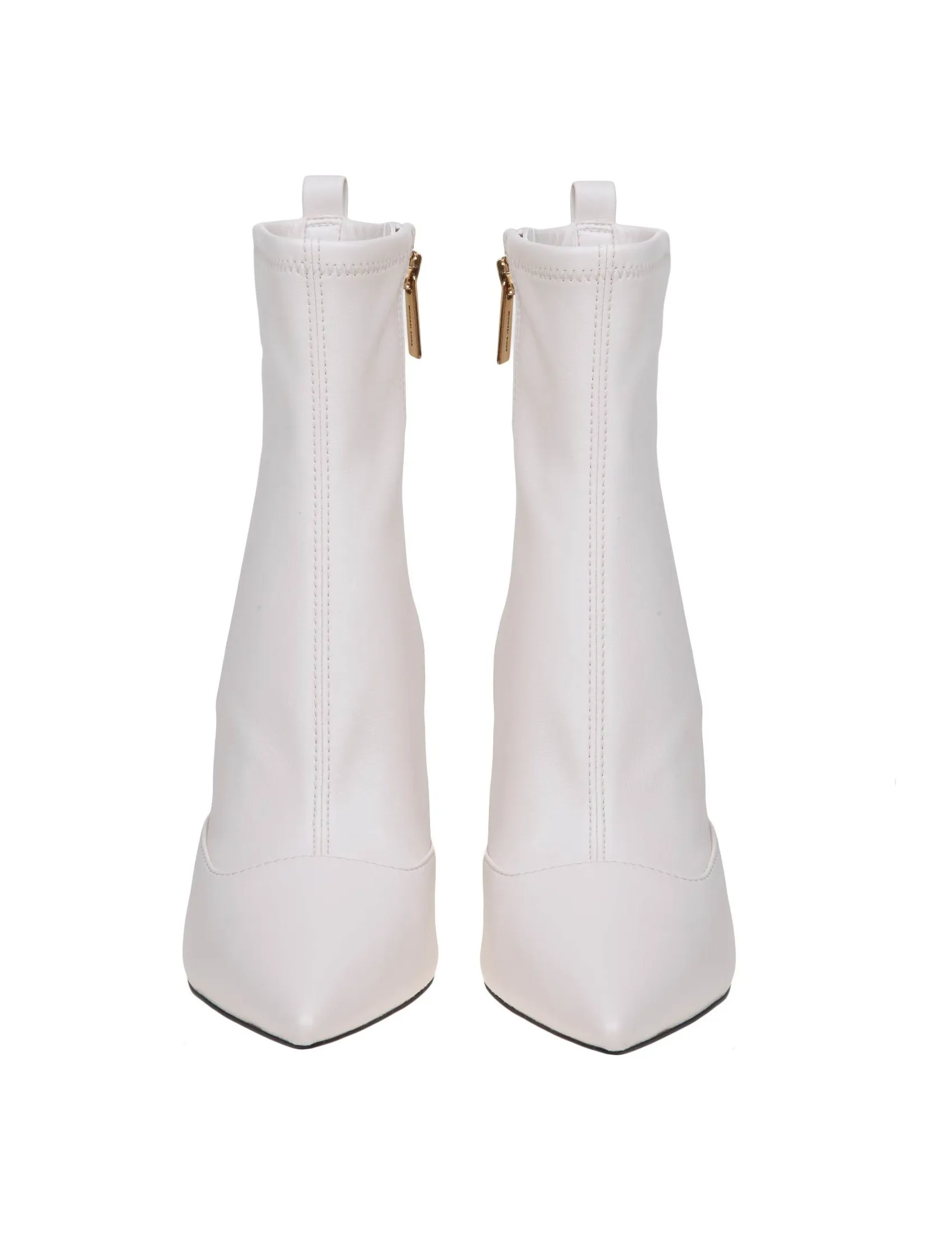 Cream Nappa Leather Michael Kors Clara Ankle Boots