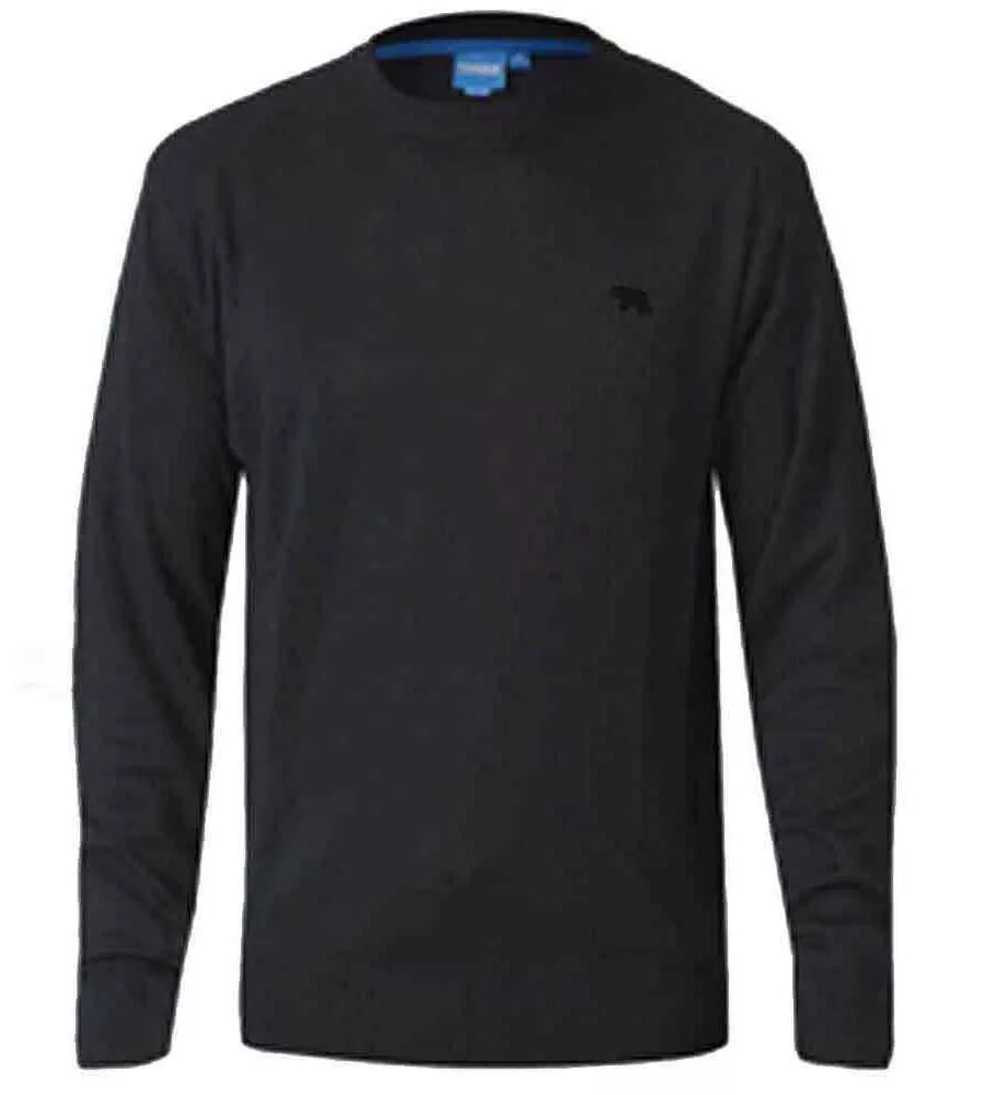 Black Crew Neck Sweater for Big Men (JOVANNI 1)