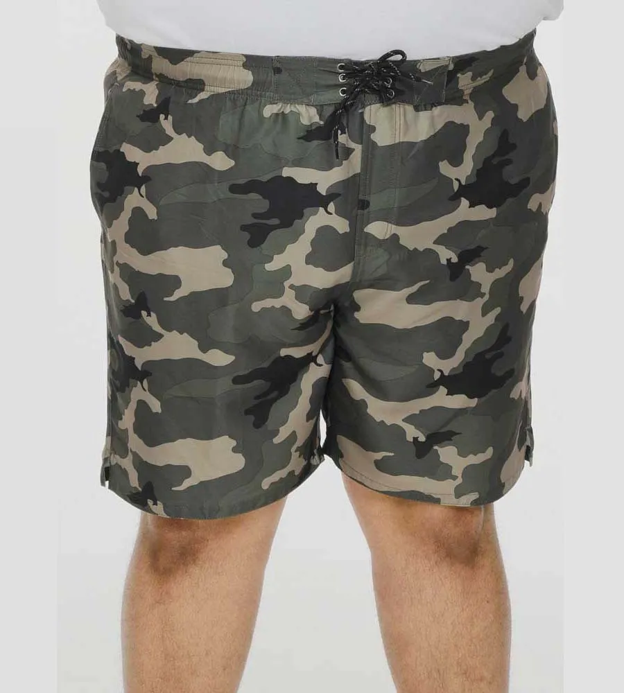 Camouflage Printed Swim Shorts (KODY) for Big Men by D555