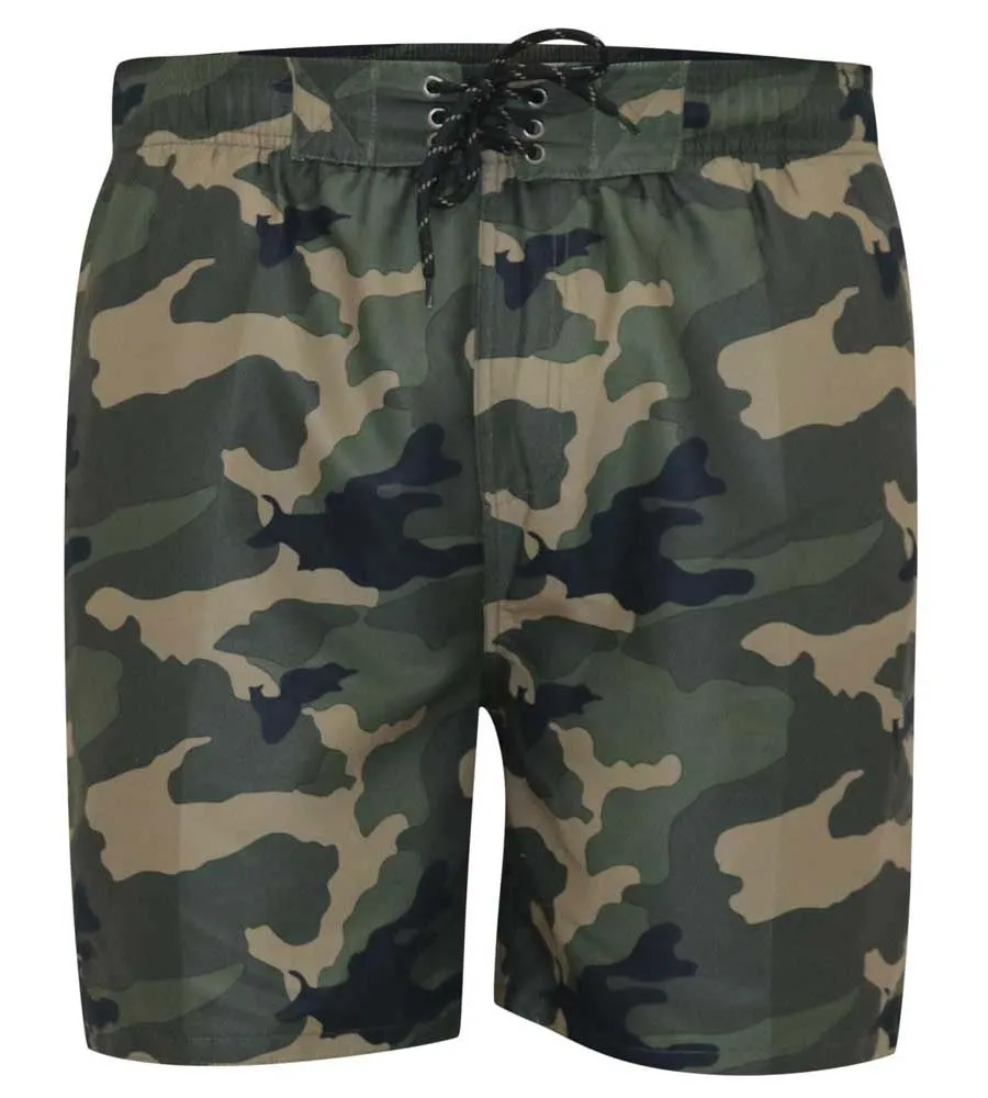 Camouflage Printed Swim Shorts (KODY) for Big Men by D555