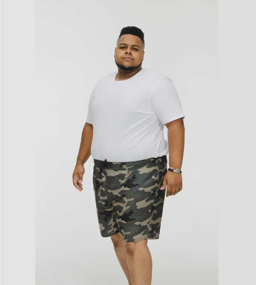 Camouflage Printed Swim Shorts (KODY) for Big Men by D555