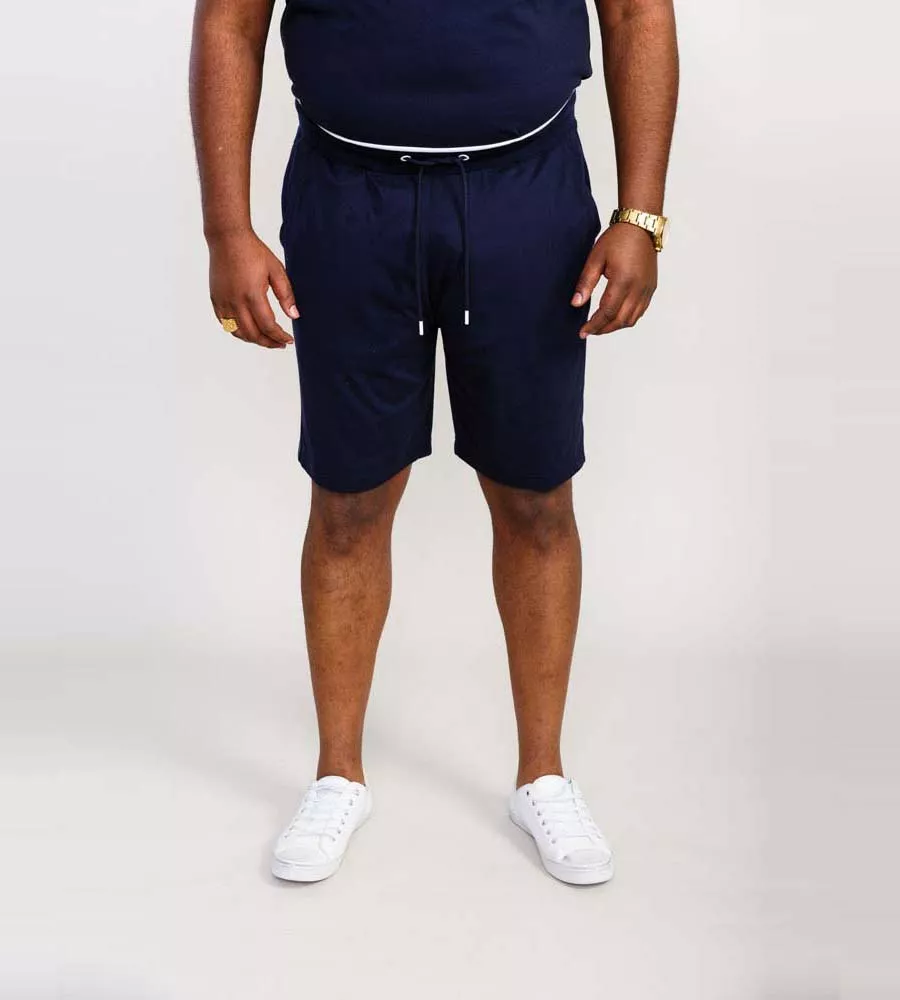 Couture Shorts With Elasticated Waistband and Branded Side Panels (BRANTHAM) for Big Men by D555