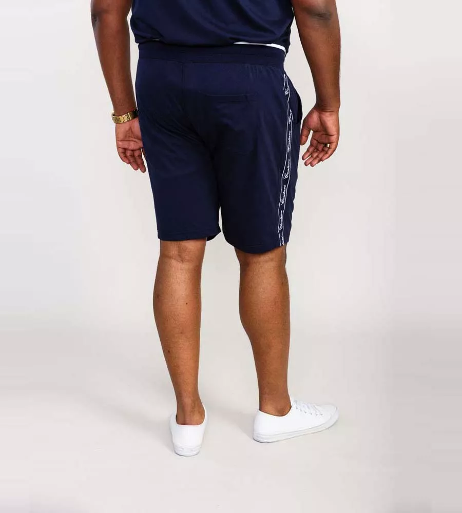 Couture Shorts With Elasticated Waistband and Branded Side Panels (BRANTHAM) for Big Men by D555