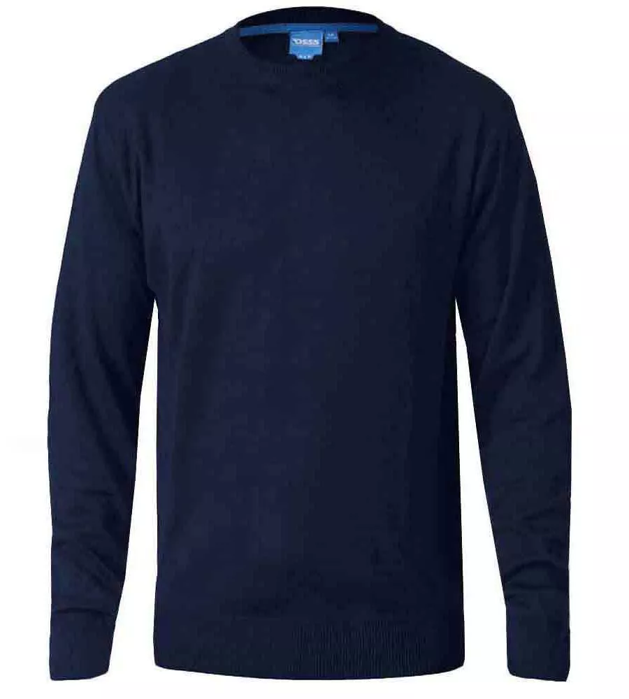 Navy Crew Neck Sweater for Big Men (JOVANNI 2)