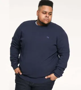 Navy Crew Neck Sweater for Big Men (JOVANNI 2)