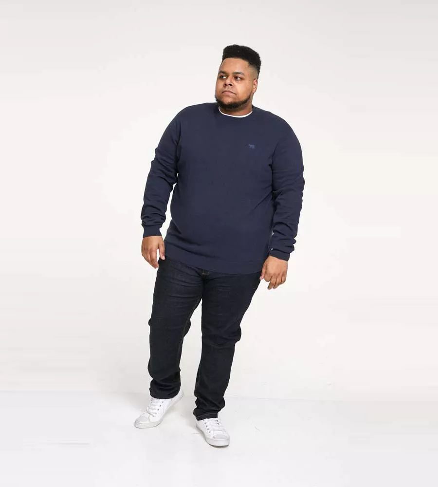 Navy Crew Neck Sweater for Big Men (JOVANNI 2)