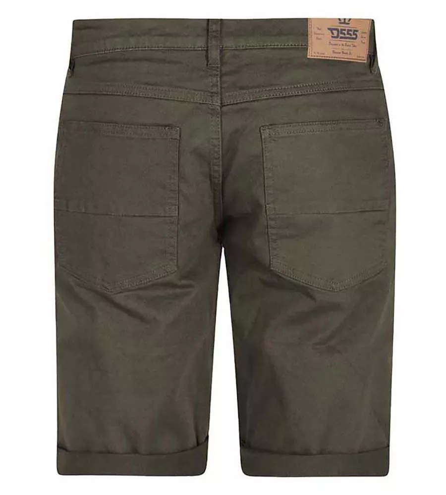 Khaki Stretch Canvas Shorts (GILBERT 1) for Men by D555