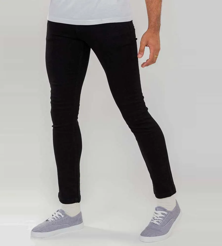 D555 Tall Mens Tapered Fit Stretch Jeans Black (CLAUDE-T)