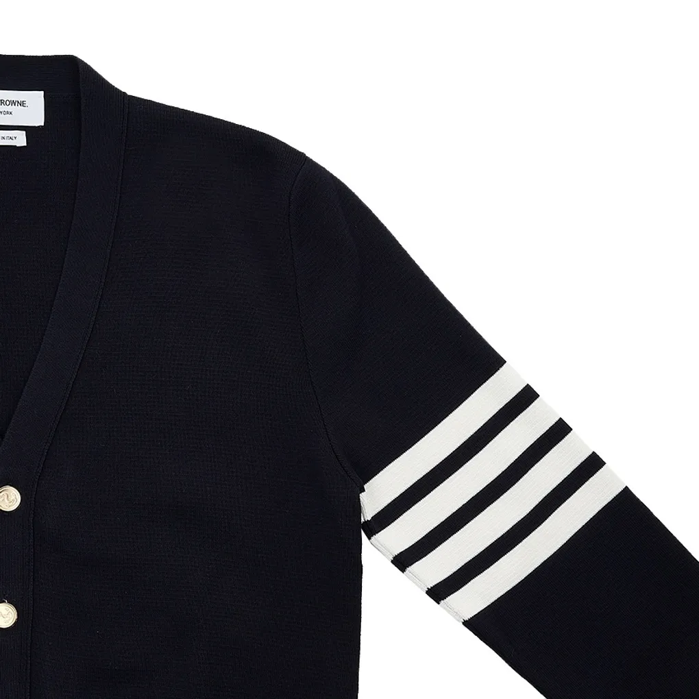 Designer Thom Browne Unisex Cardigans with Plain Logo for Street Style