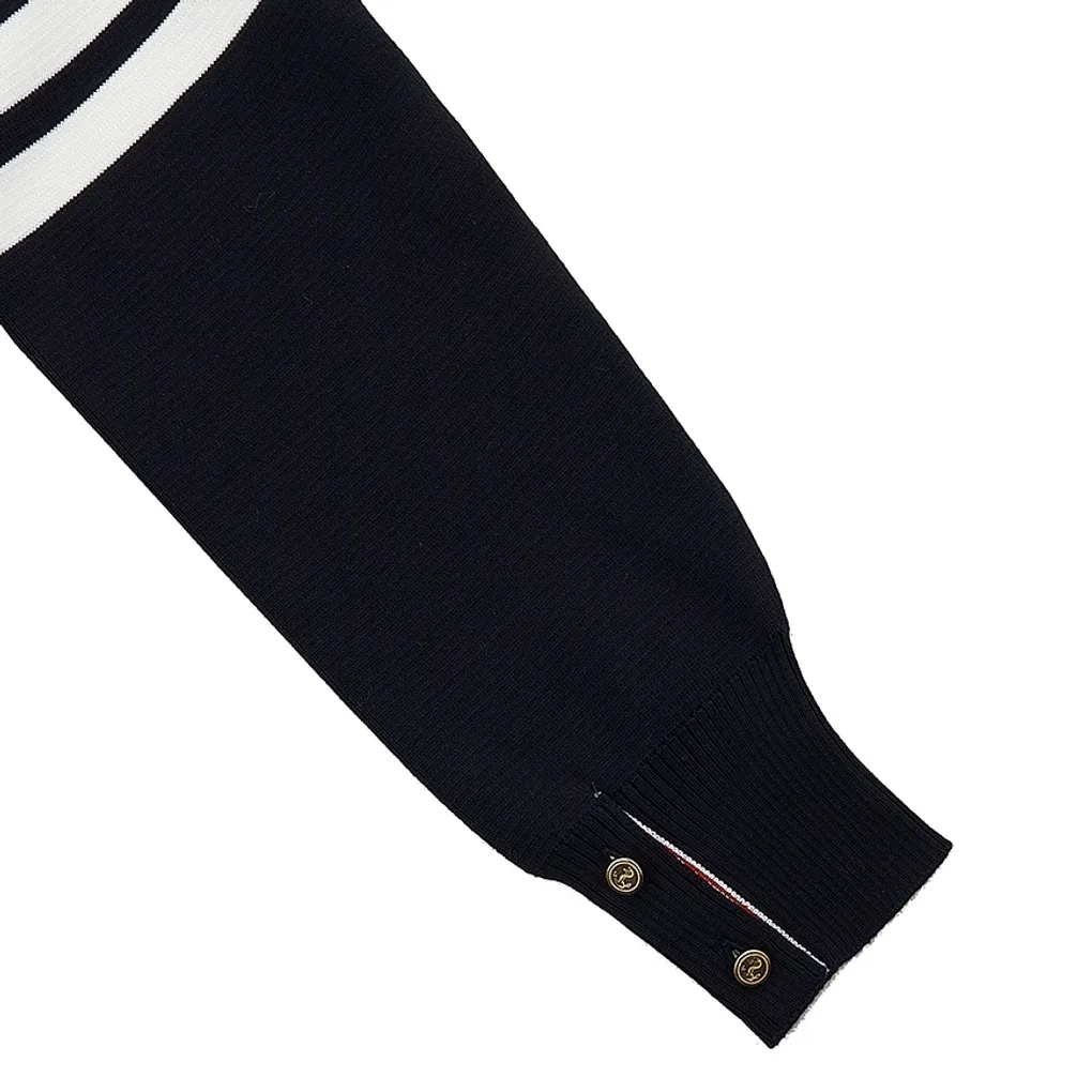 Designer Thom Browne Unisex Cardigans with Plain Logo for Street Style