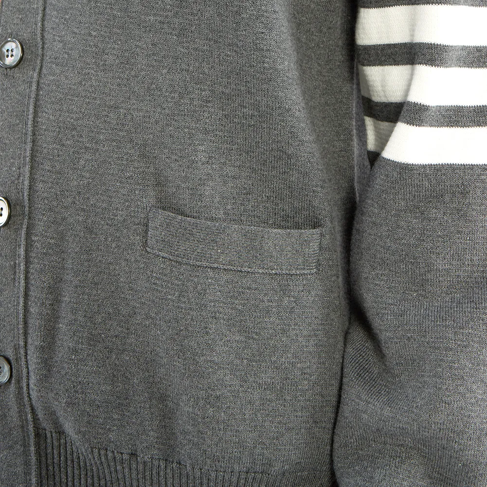 Designer Thom Browne Unisex Cardigans with Plain Logo for Street Style