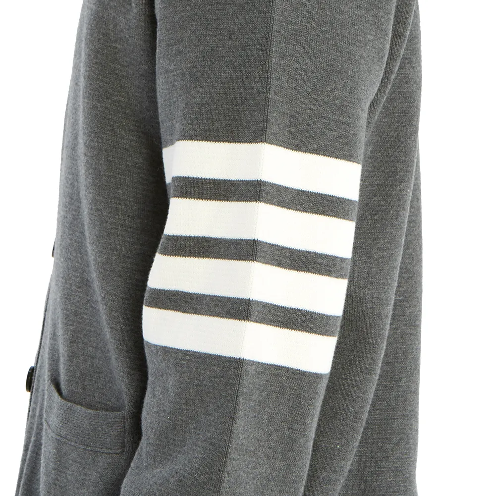 Designer Thom Browne Unisex Cardigans with Plain Logo for Street Style