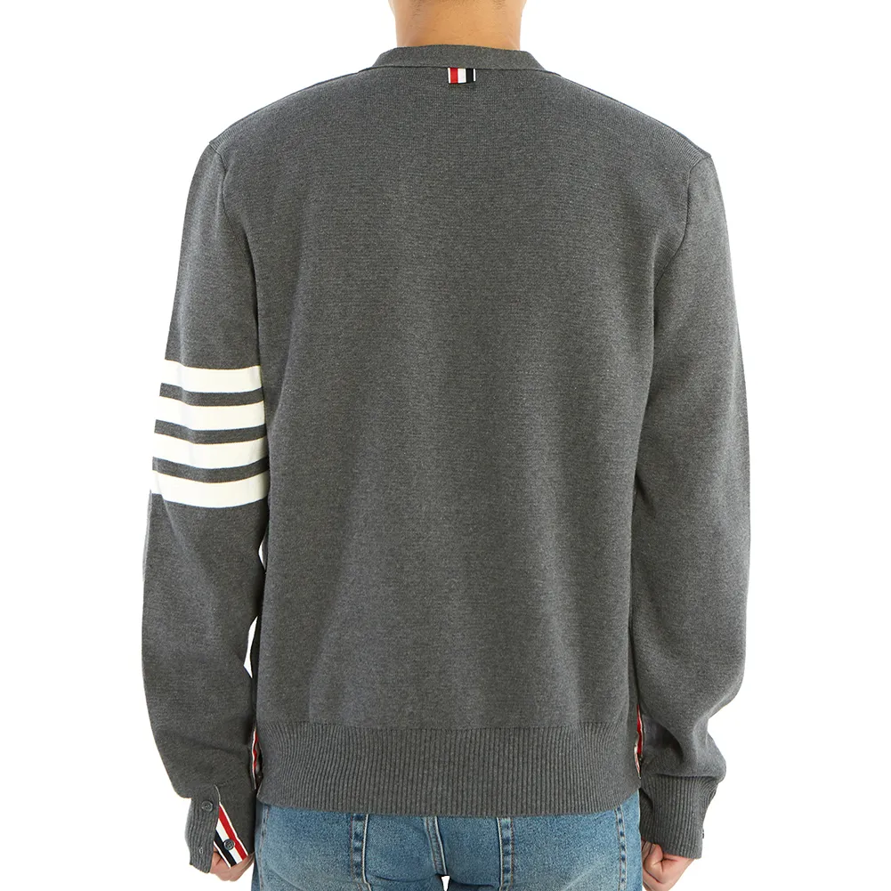 Designer Thom Browne Unisex Cardigans with Plain Logo for Street Style