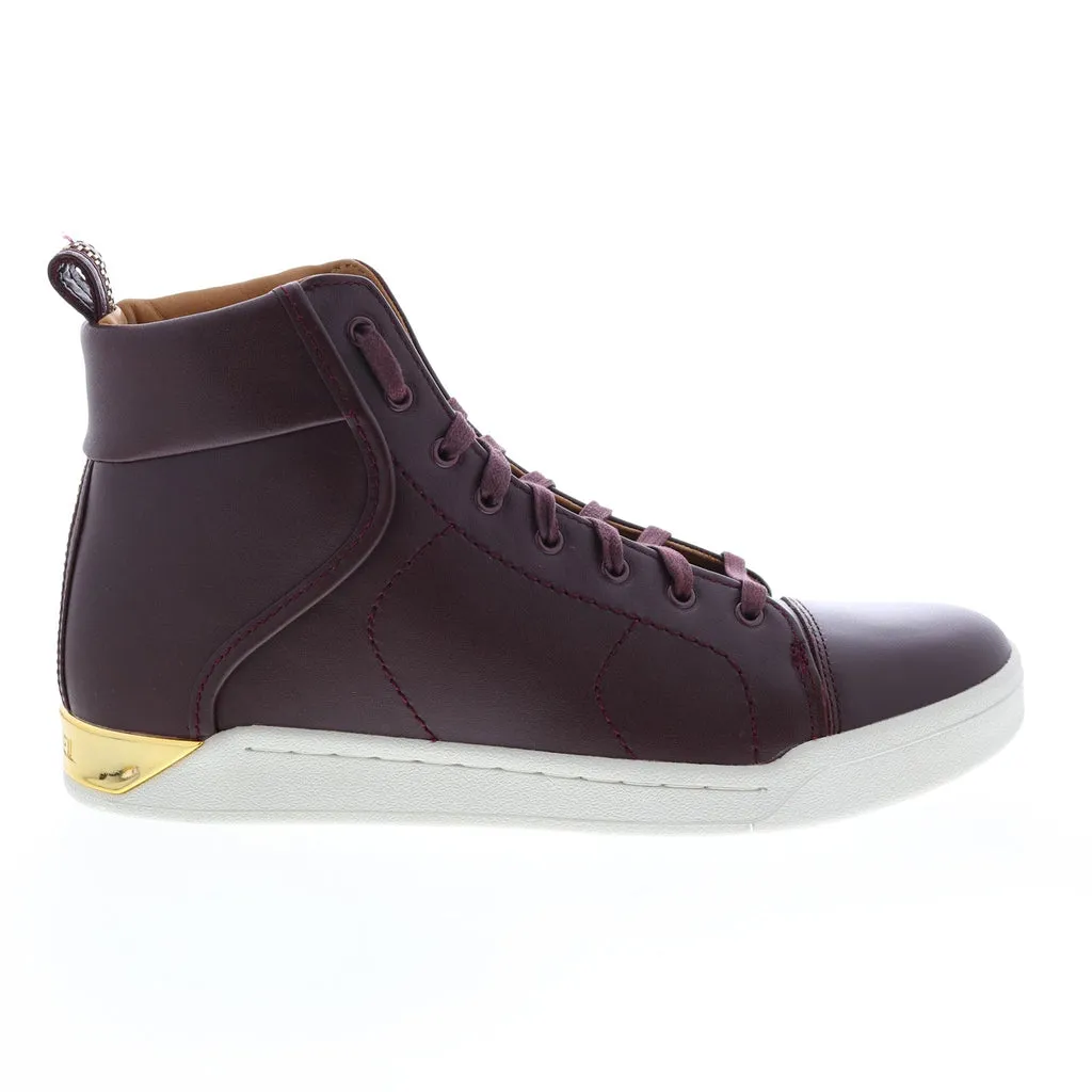 Diesel Tempus S-Marquise Mens Wine Red Leather Lifestyle Sneakers Shoes