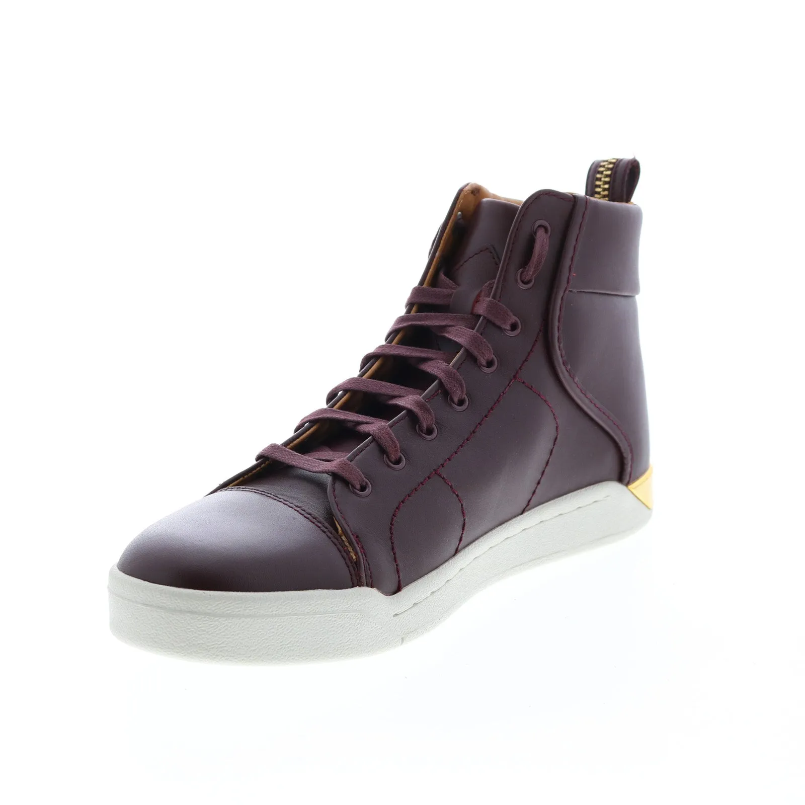 Diesel Tempus S-Marquise Mens Wine Red Leather Lifestyle Sneakers Shoes