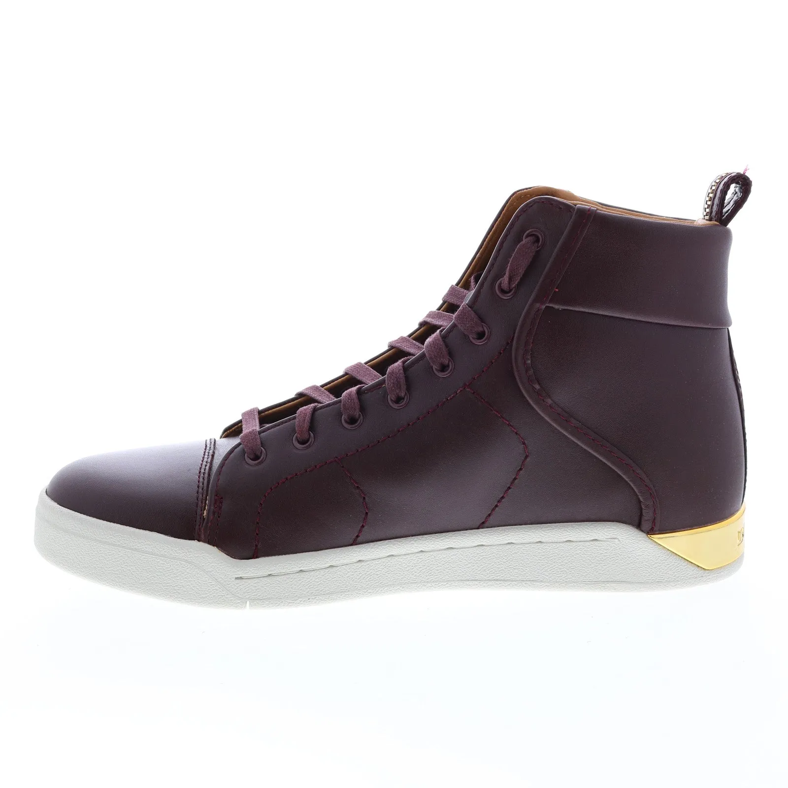 Diesel Tempus S-Marquise Mens Wine Red Leather Lifestyle Sneakers Shoes