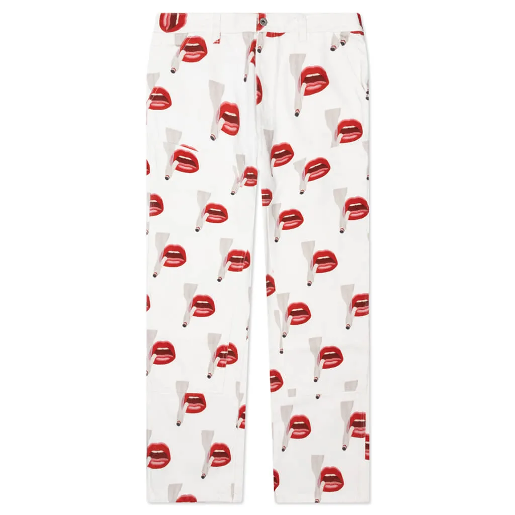 Emotionally Unavailable x Tom Wesselmann Smoking Lips Pants White