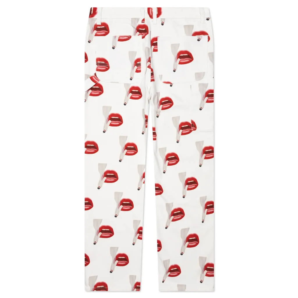 Emotionally Unavailable x Tom Wesselmann Smoking Lips Pants White