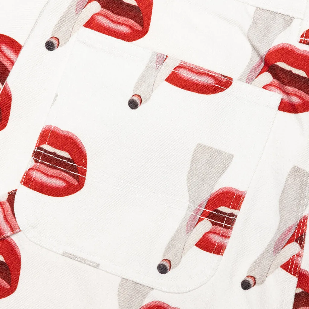 Emotionally Unavailable x Tom Wesselmann Smoking Lips Pants White