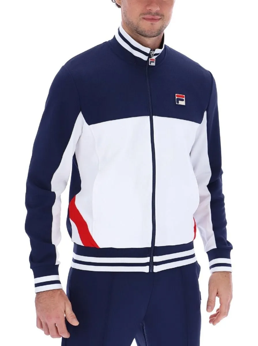 Fila Tiebreaker Funel Neck Track Jacket in Navy Blue