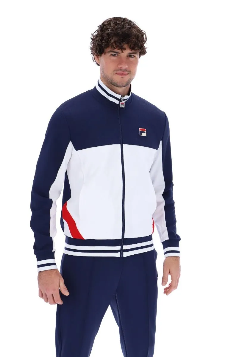 Fila Tiebreaker Funel Neck Track Jacket in Navy Blue