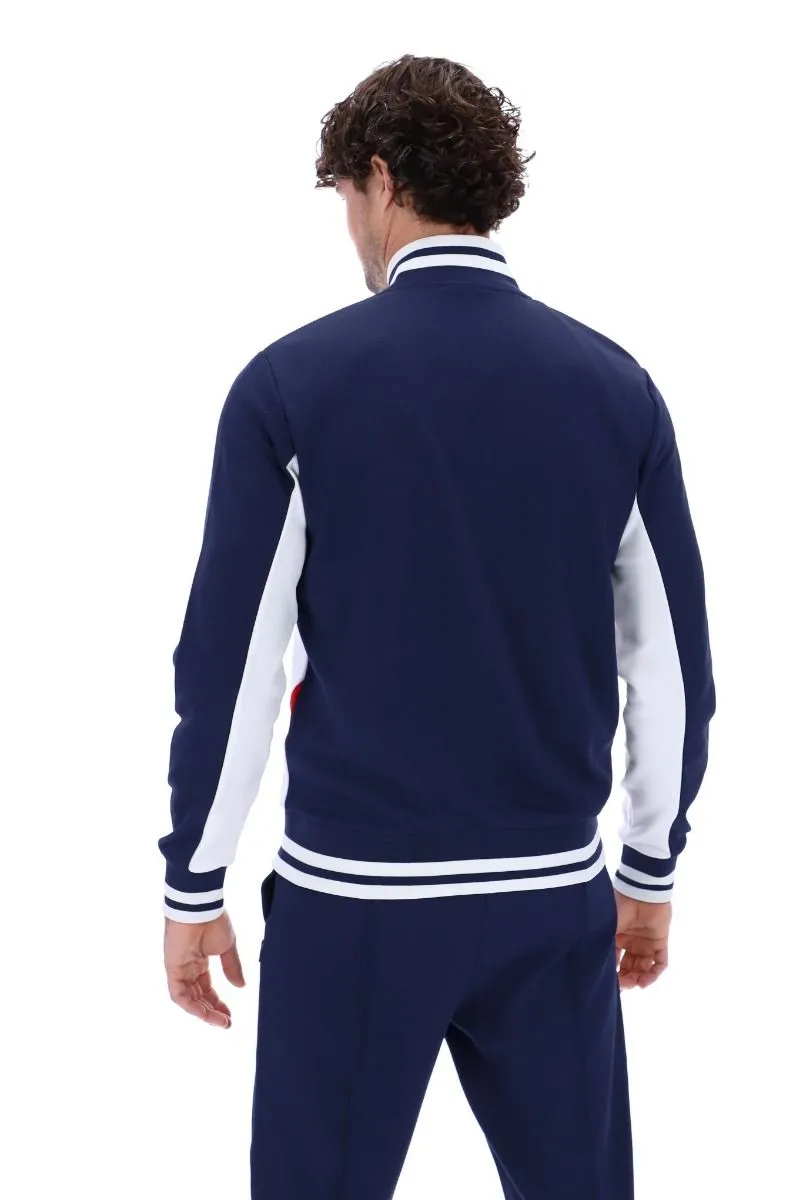 Fila Tiebreaker Funel Neck Track Jacket in Navy Blue