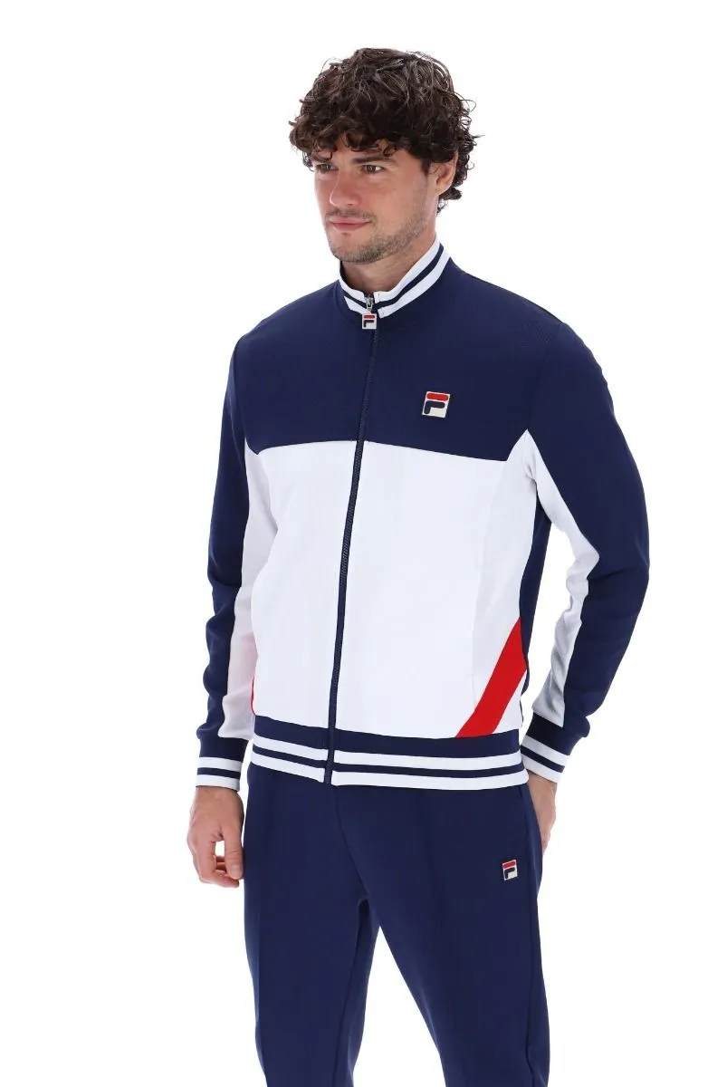 Fila Tiebreaker Funel Neck Track Jacket in Navy Blue