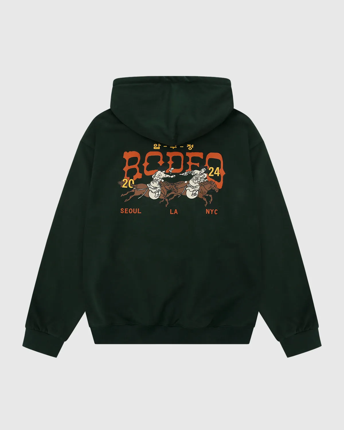 Forest Green Apgujeong Rodeo Hoodie - Stylish Urban Casual Wear for Men and Women