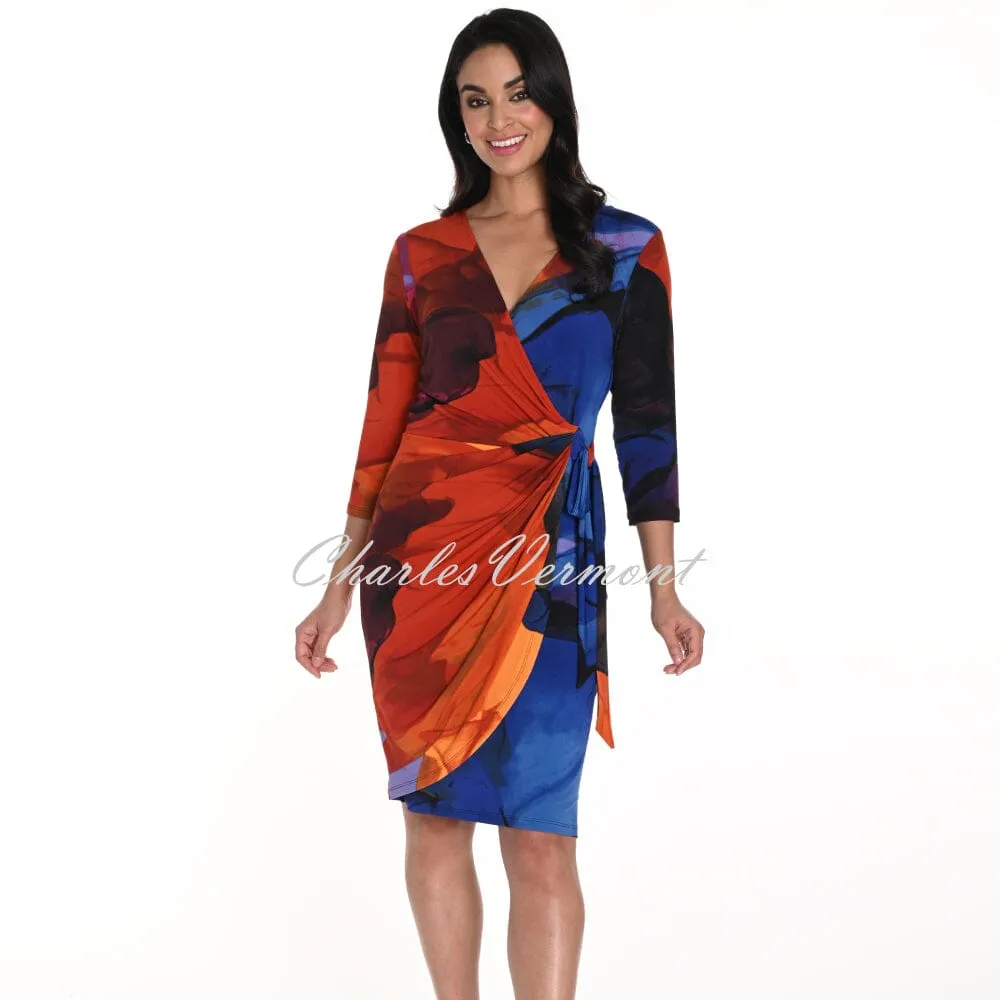 Frank Lyman Abstract Sunset Print Wrap Dress Style 243135