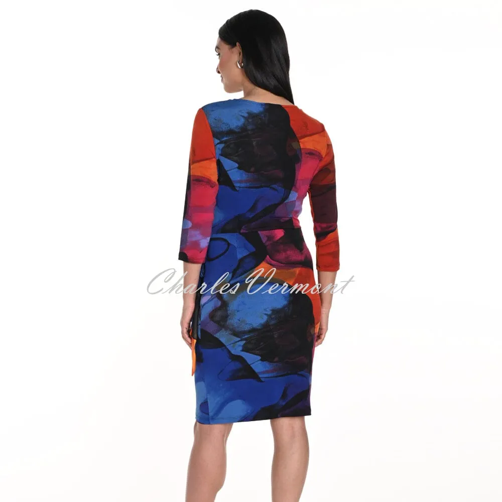 Frank Lyman Abstract Sunset Print Wrap Dress Style 243135