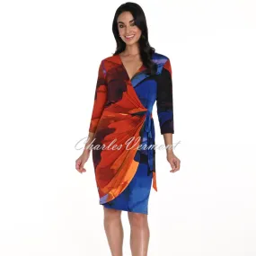 Frank Lyman Abstract Sunset Print Wrap Dress Style 243135