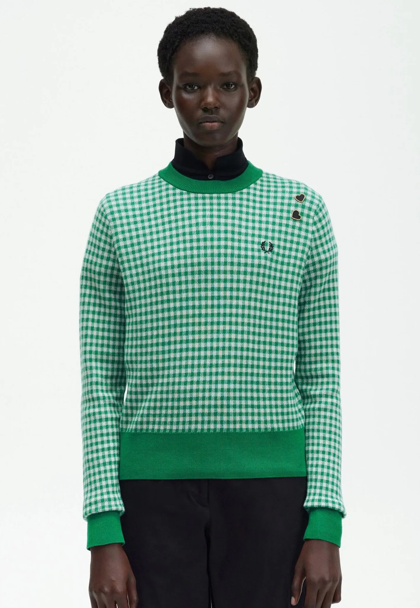 Fred Perry Amy Winehouse collaboration gingham green pullover.