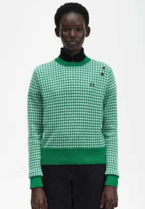 Fred Perry Amy Winehouse collaboration gingham green pullover.