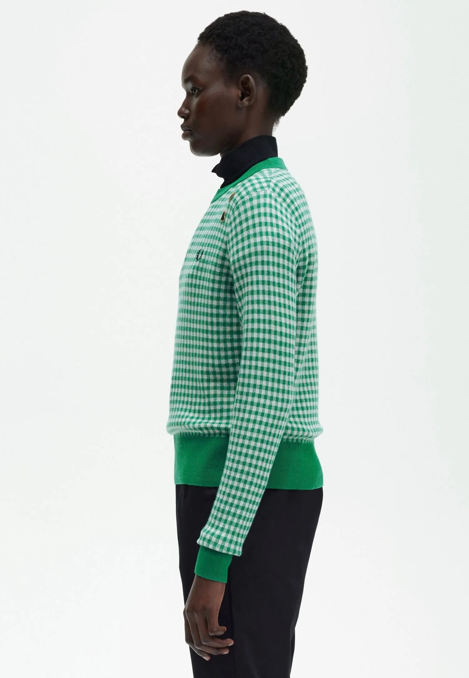 Fred Perry Amy Winehouse collaboration gingham green pullover.